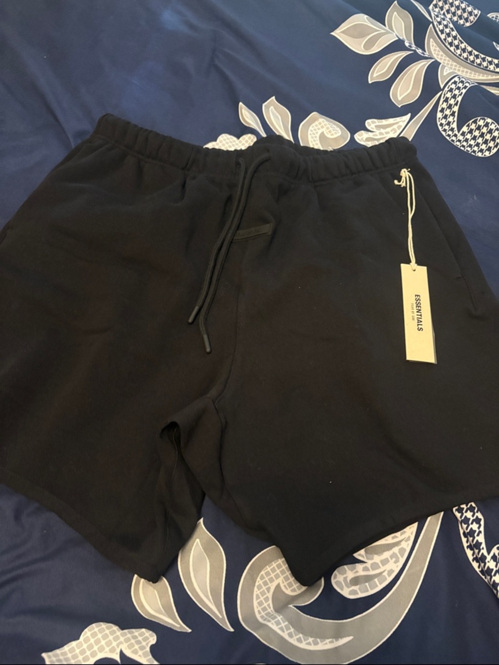 Essentials Fear of God Cotton Jet Black Shorts